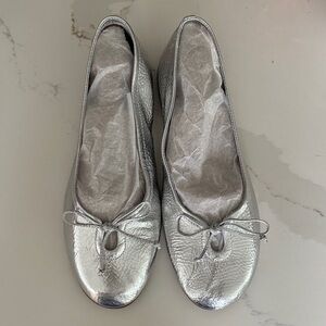 Frye Metallic Silver ballet flats